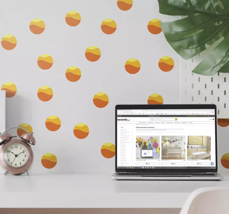 Γεωμετρικό αυτοκόλλητο πολύχρωμα μοτίβα κύκλων - TenStickers