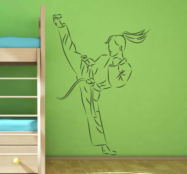 αυτοκόλλητο κορίτσι με καράτε - TenStickers