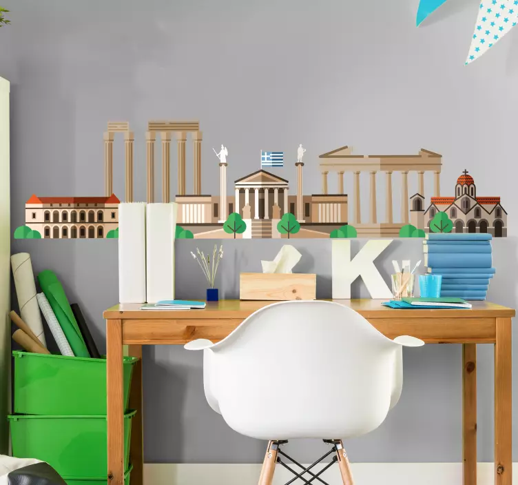 αυτοκόλλητο τοίχου στον ορίζοντα της πόλης - TenStickers