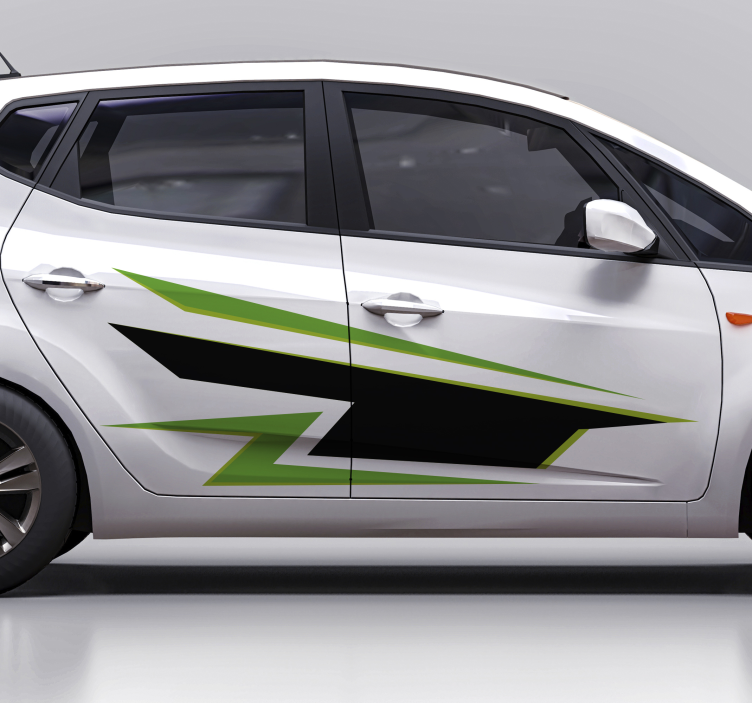 αυτοκόλλητο με πράσινο και μαύρο αυτοκίνητο - TenStickers