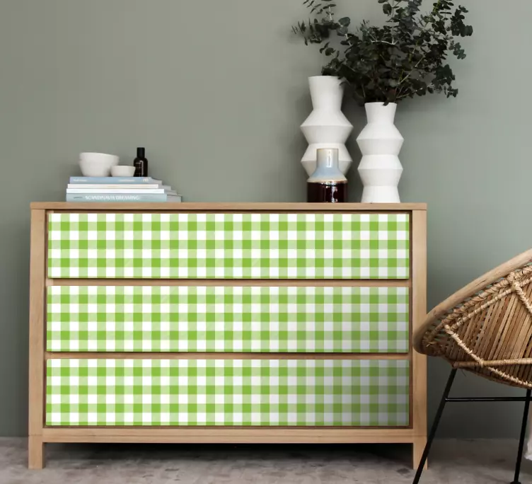 πράσινο καρό σχεδιασμό επίπλων - TenStickers
