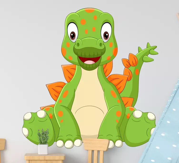 αυτοκόλλητο τοίχου με πράσινο σχέδιο δεινοσαύρων - TenStickers