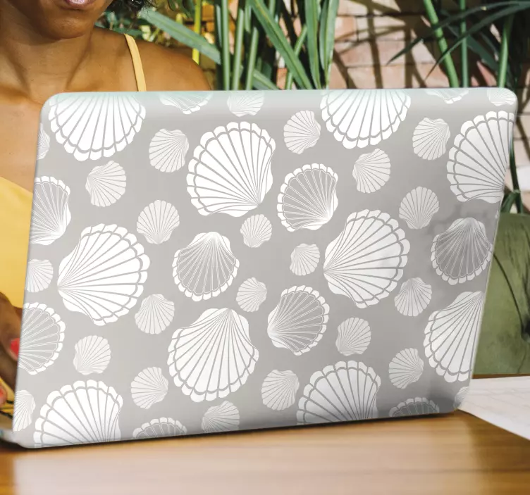 αυτοκόλλητο φορητού υπολογιστή με γκρι και λευκά κελύφη - TenStickers