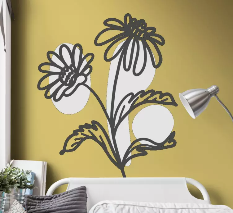 αυτοκόλλητο ομάδα μαργαρίτα γραμμικό σχέδιο τέχνης - TenStickers