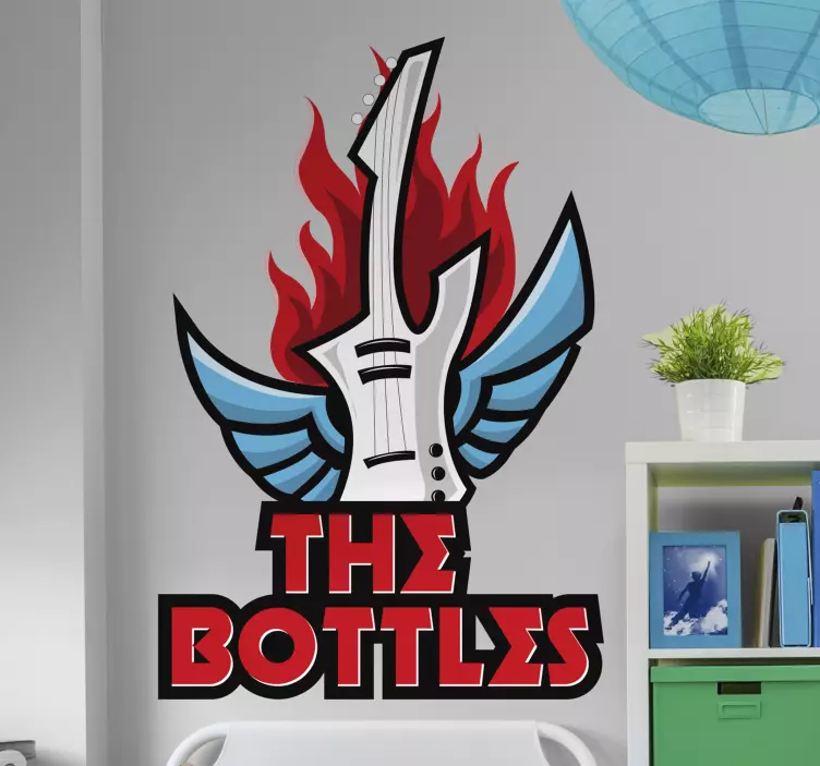 αυτοκόλλητο με κιθάρα με όνομα ή γκρουπ - TenStickers