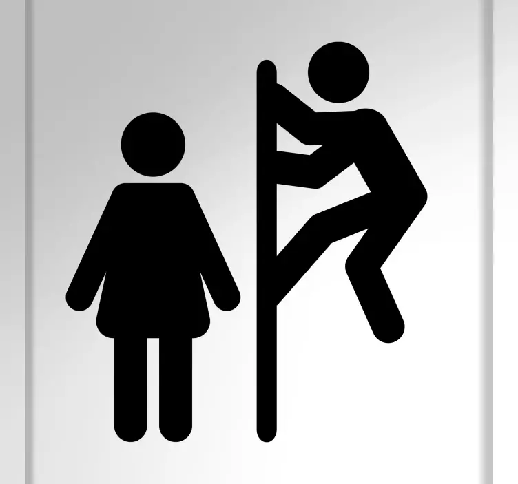 αυτοκόλλητο άντρα που κρυφοκοιτάζει την πόρτα του κοριτσιού - TenStickers