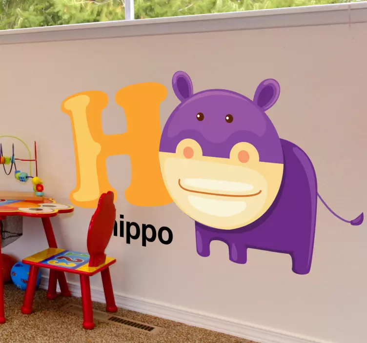 αυτοκόλλητο γράμμα h παιδιά - TenStickers