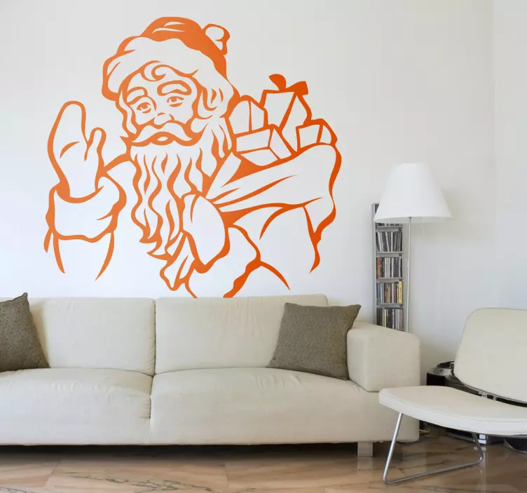 Αυτοκόλλητο απόκριες εορταστική σιλουέτα του Άγιου Βασίλη - TenStickers