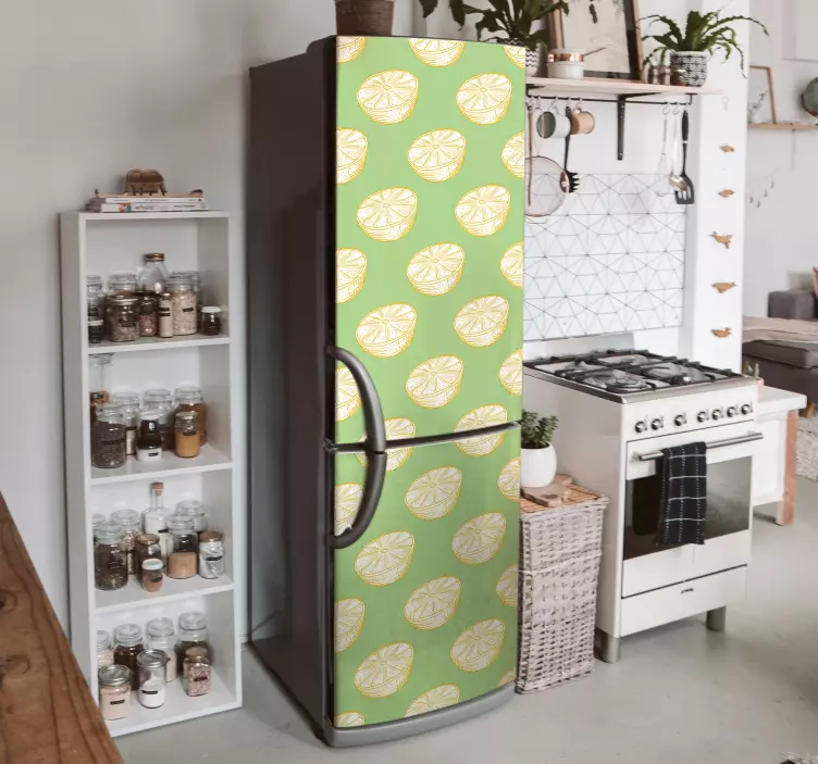 χέρι που λεμόνι εσπεριδοειδή ψυγείο decal - TenStickers