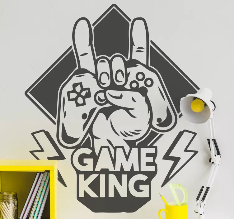 χέρι παιχνιδιού king με μοντέρνο pad ps decal - TenStickers