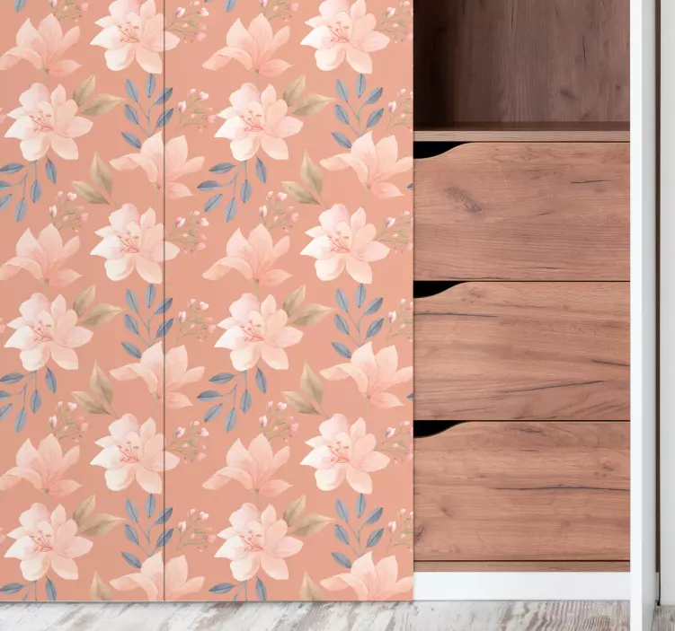 ζωγραφισμένο στο χέρι ακουαρέλα λουλουδάτο έπιπλο αυτοκόλλητο - TenStickers