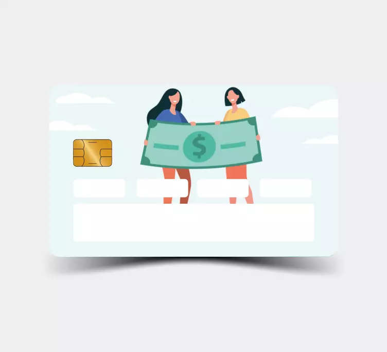 αυτοκόλλητο με κορίτσια με τεράστια πιστωτική κάρτα σε δολάρια - TenStickers