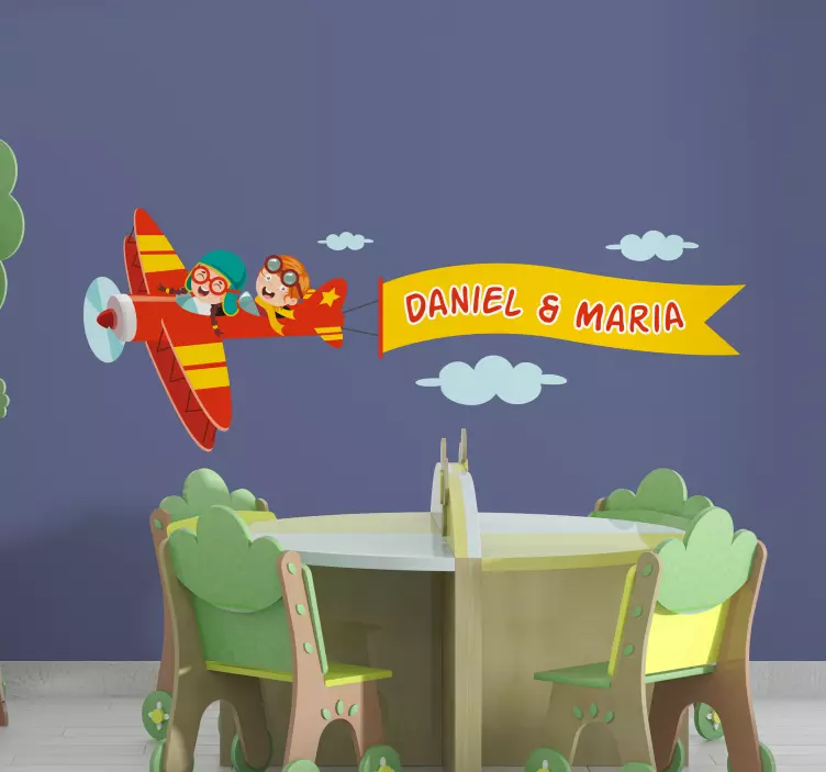 αυτοκόλλητο ευτυχισμένο παιδί που φέρουν το όνομα - TenStickers