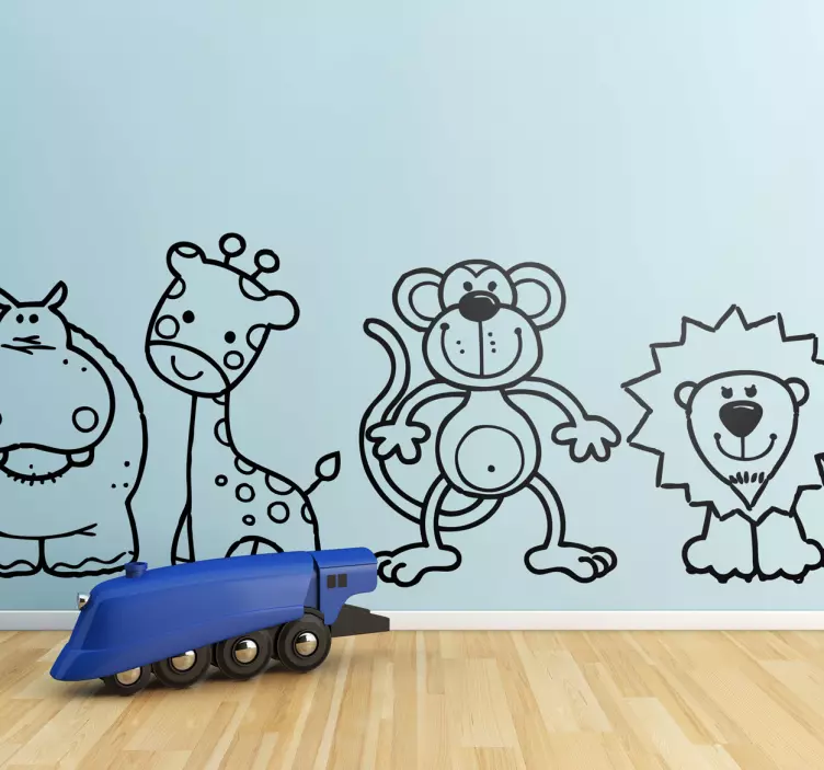 αυτοκόλλητο ευτυχισμένος άγρια ζώα - TenStickers