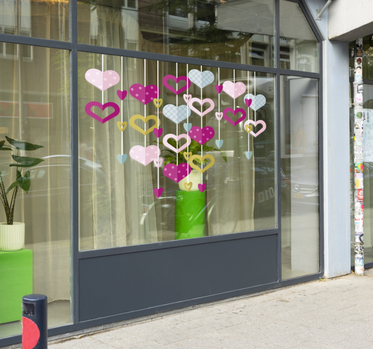 αυτοκόλλητο τοίχου στεφάνι καρδιάς - TenStickers