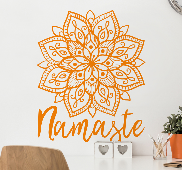 αυτοκόλλητο λουλουδιών hindu mandala namaste - TenStickers