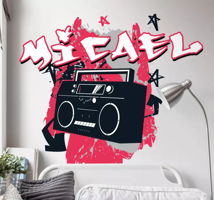 Hip hop cd player γκράφιτι εξατομικευμένο αυτοκόλλητο - TenStickers