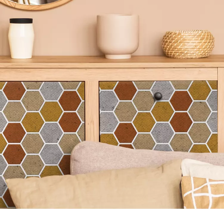 Αυτοκόλλητο επίπλου με υφή κηρήθρας - TenStickers