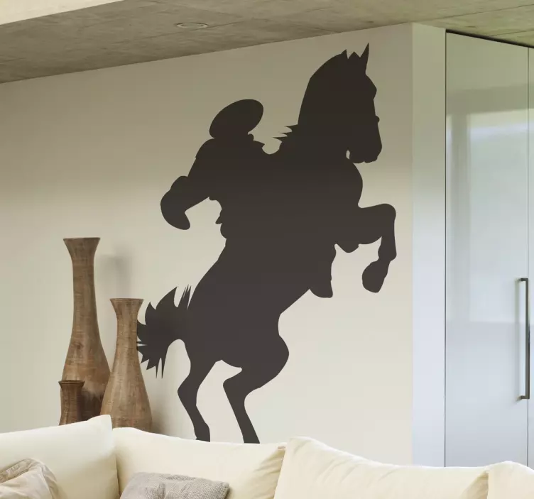 αυτοκόλλητο άλογο αναβάτη σιλουέτα - TenStickers