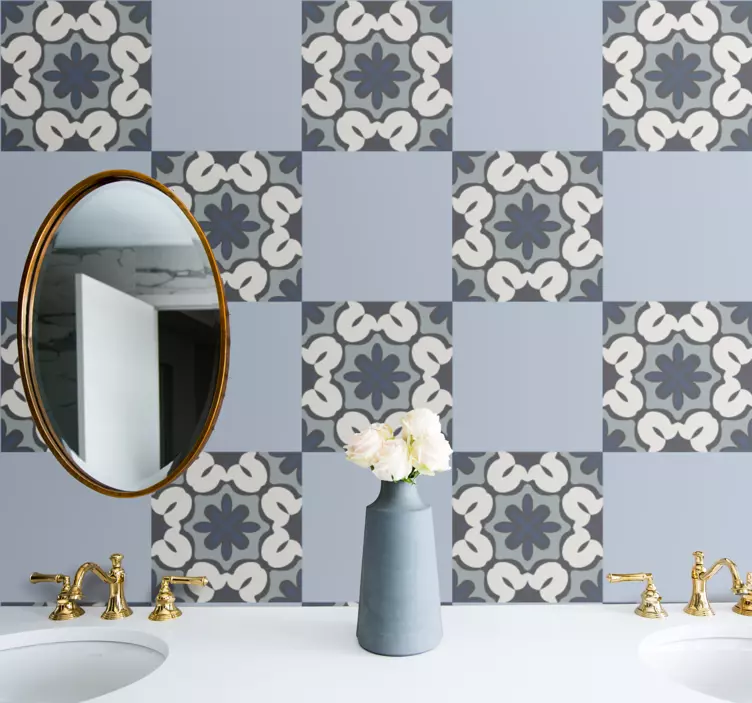 αυτοκόλλητο πλακιδίων υδραυλικού στυλ μπλε gracia - TenStickers