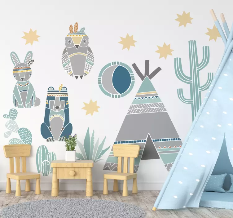 αυτοκόλλητο τοίχου παραδοσιακών συμβόλων Ινδών - TenStickers