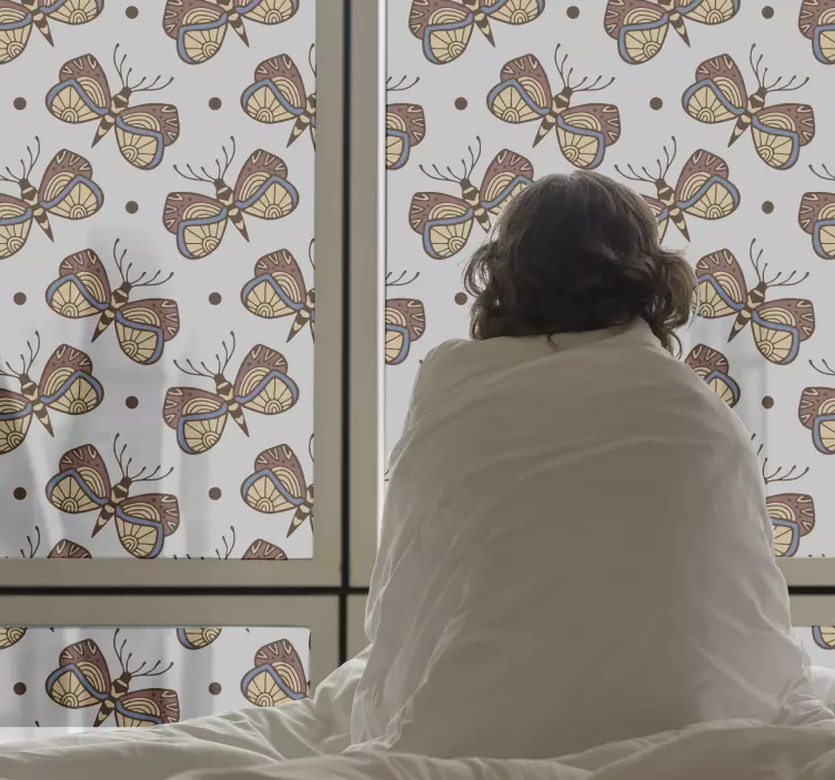 Αυτοκόλλητο vintage πεταλούδα με παράθυρο - TenStickers