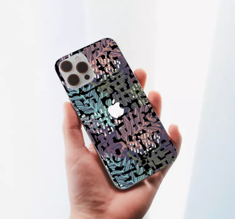 αυτοκόλλητο iphone βοτανικό μοτίβο φύλλων - TenStickers
