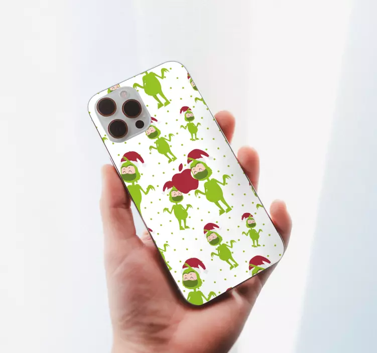 αυτοκόλλητο iphone χαρούμενοι πράσινοι χαρακτήρες - TenStickers