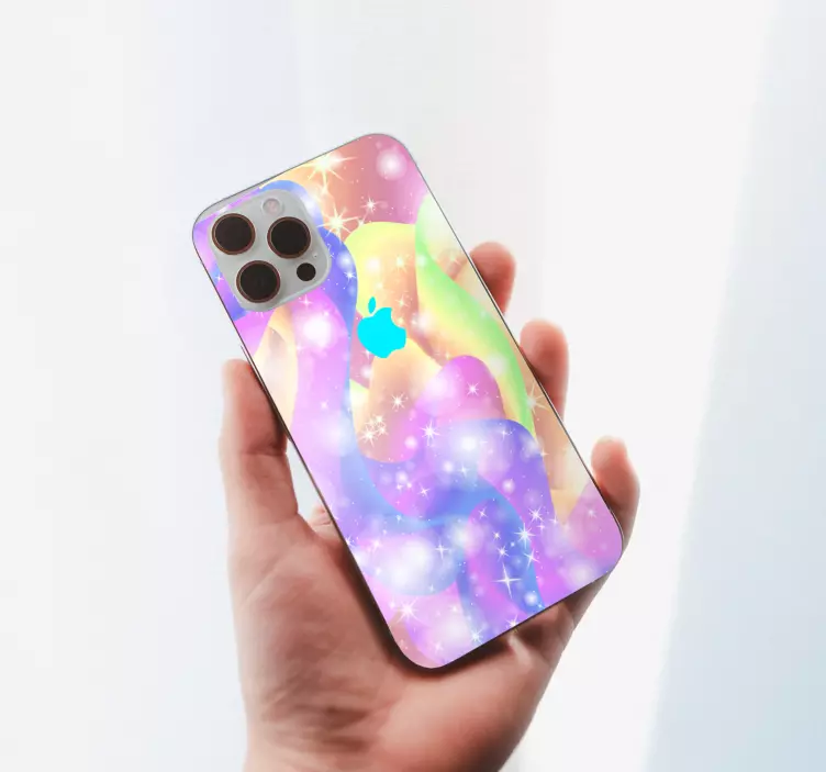 αυτοκόλλητο iphone λαμπερά χρωματικά κύματα - TenStickers