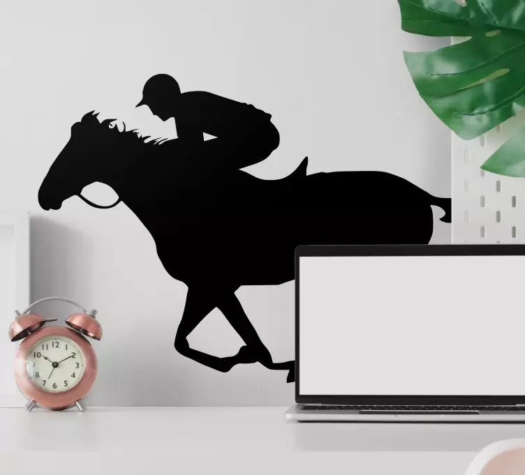 αυτοκόλλητο με τζόκεϊ ιππασίας σε τοίχο - TenStickers