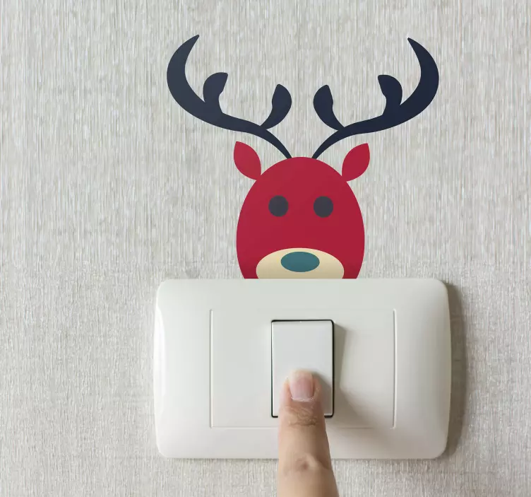 αυτοκόλλητο χριστουγεννιάτικο χαρά και τάρανδος - TenStickers