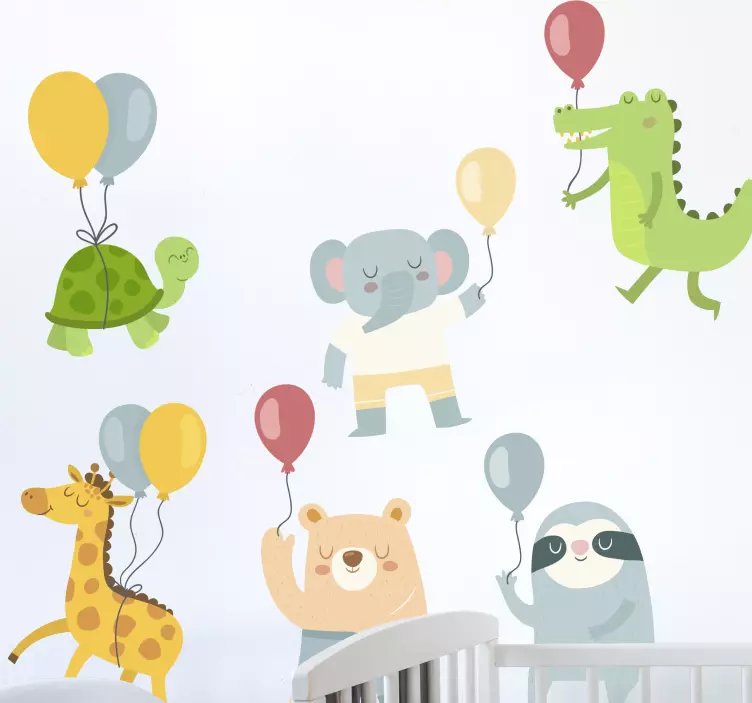 ζώα ζούγκλας και αυτοκόλλητα αερόστατων - TenStickers