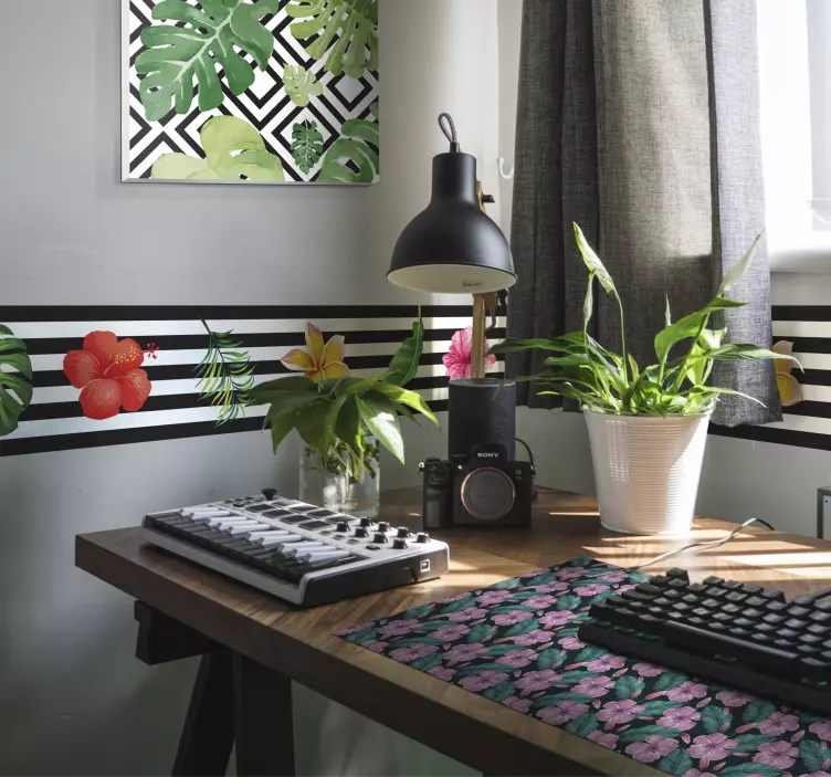 αυτοκόλλητο τοίχου λουλουδιών εκτύπωσης ζούγκλας - TenStickers