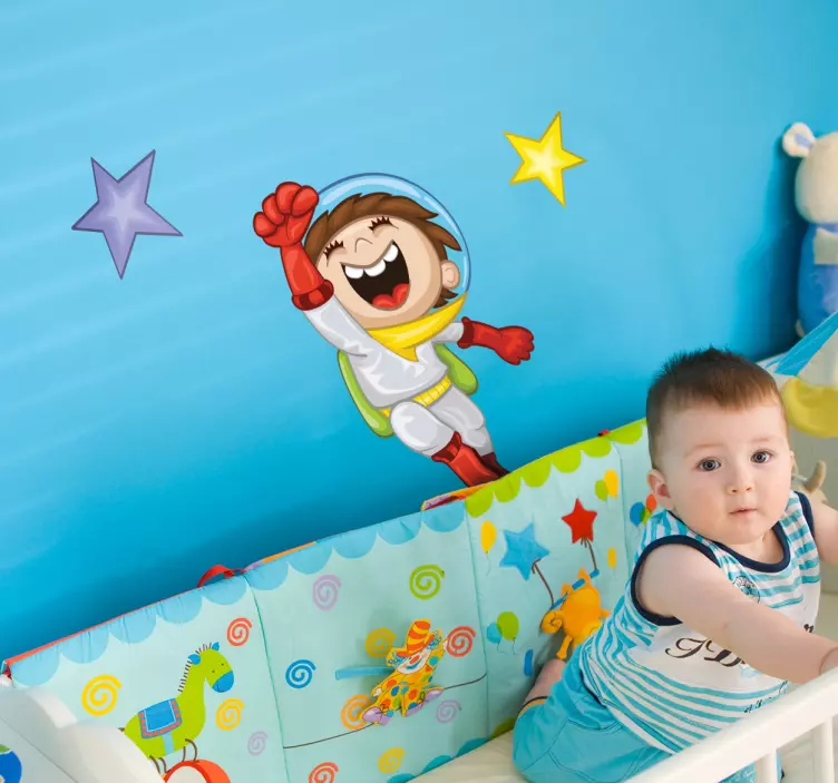 αυτοκόλλητο παιδιά ευτυχισμένος αστροναύτης - TenStickers