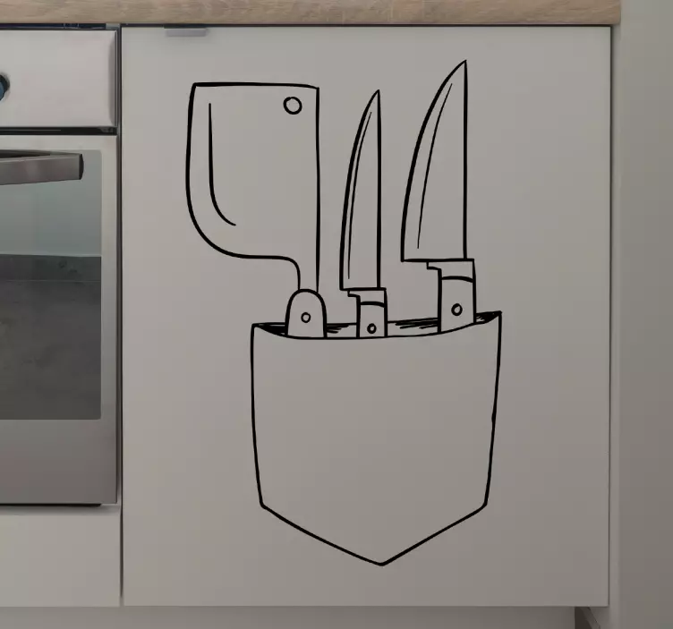 αυτοκόλλητο τοίχου μαχαίρια κουζίνας - TenStickers