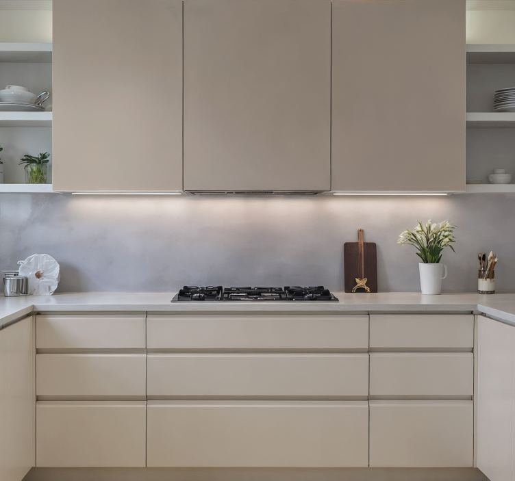 Αυτοκόλλητο κουζίνας φύλλο χρώματος κρέμας - TenStickers