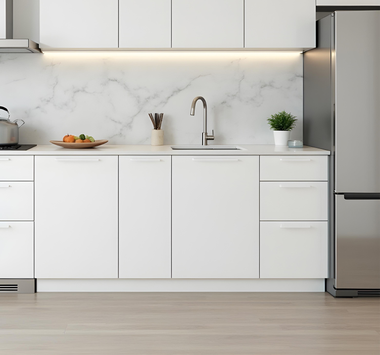 Αυτοκόλλητο κουζίνας απλό λευκό σχέδιο - TenStickers