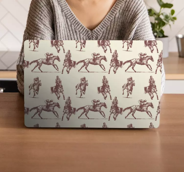 Αυτοκόλλητο για φορητό υπολογιστή μοτίβο ιππικής φιγούρας - TenStickers