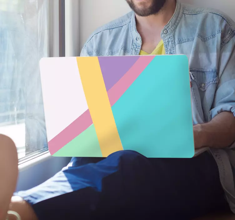 Αυτοκόλλητο για φορητό υπολογιστή γεωμετρικά χρωματικά μπλοκ - TenStickers