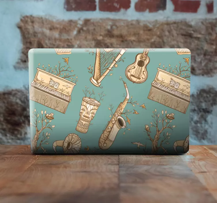 Αυτοκόλλητο για φορητό υπολογιστή μοτίβο μουσικών οργάνων - TenStickers