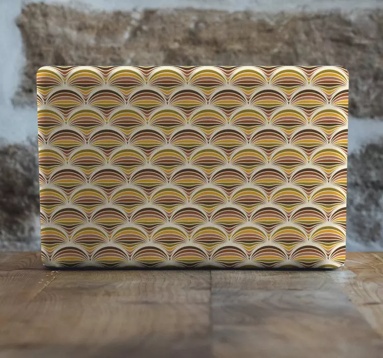 Αυτοκόλλητο για φορητό υπολογιστή ρετρό κυματιστό μοτίβο - TenStickers