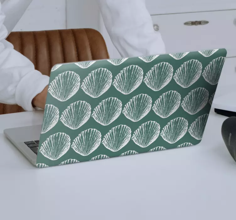 Αυτοκόλλητο για φορητό υπολογιστή διάταξη μοτίβου κελύφους - TenStickers