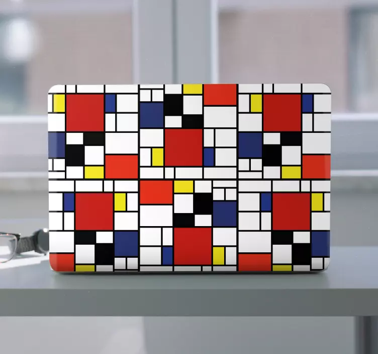 Αυτοκόλλητο για φορητό υπολογιστή ζωηρό γεωμετρικό μοτίβο - TenStickers