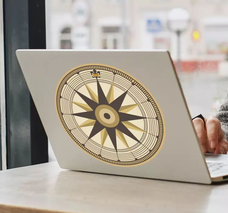 Αυτοκόλλητο για φορητό υπολογιστή Σύμβολο Ρόδας Πυξίδας - TenStickers