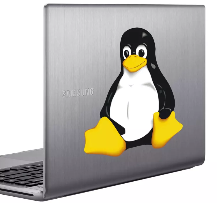 αυτοκόλλητο laptop tux linux πιγκουίνος - TenStickers