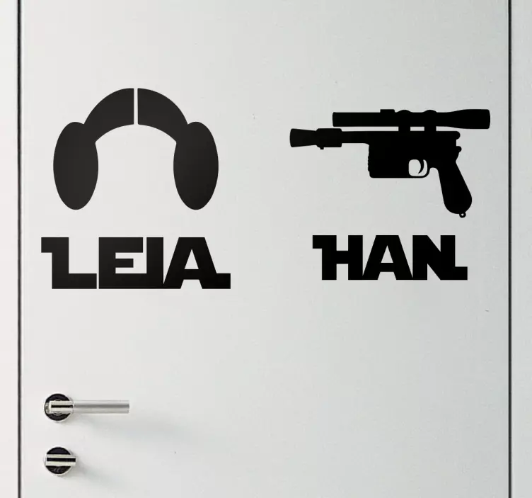 αυτοκόλλητα τοίχου της leia και han star wars - TenStickers