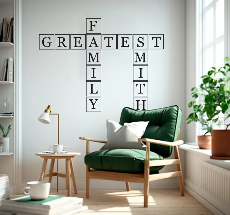 προσαρμοσμένο αυτοκόλλητο οικογενειακό όνομα μπλοκ γράμματος - TenStickers