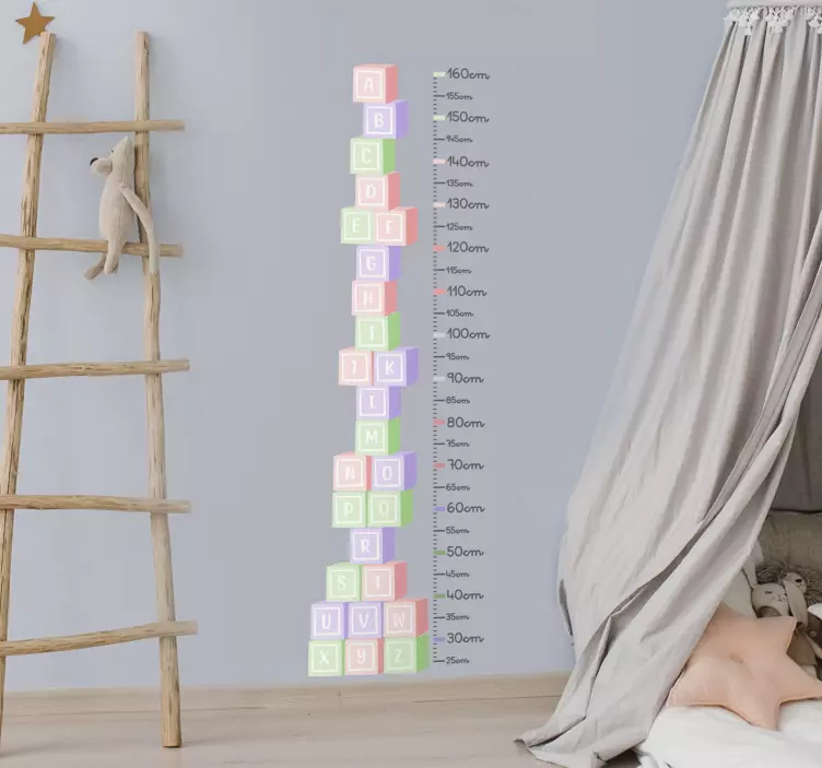 Αυτοκόλλητο διάγραμμα διαστάσεων κύβους γραμμάτων - TenStickers