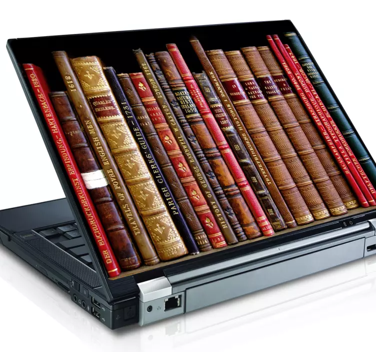 αυτοκόλλητο φορητό υπολογιστή βιβλία βιβλιοθήκης - TenStickers