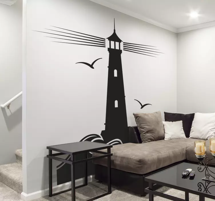 Ναυτικός φάρος με ναυτικό αυτοκόλλητο γλάρων - TenStickers